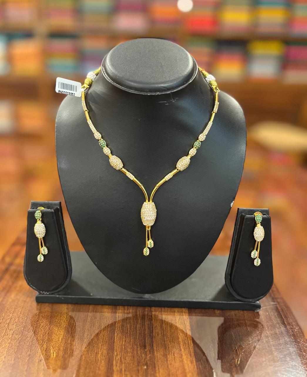 Premium AD Necklace with Earring Set