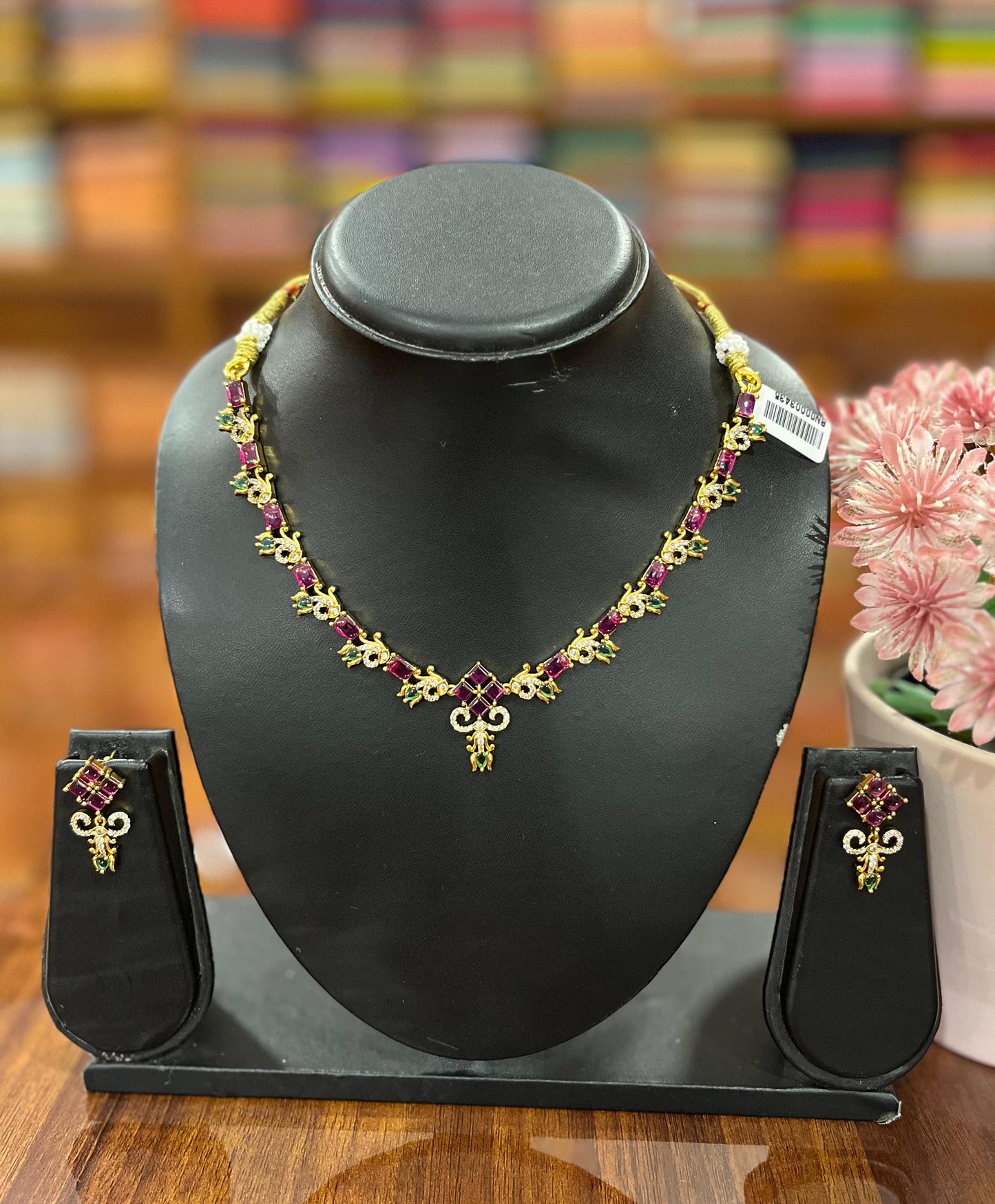 Premium AD Necklace with Earring Set