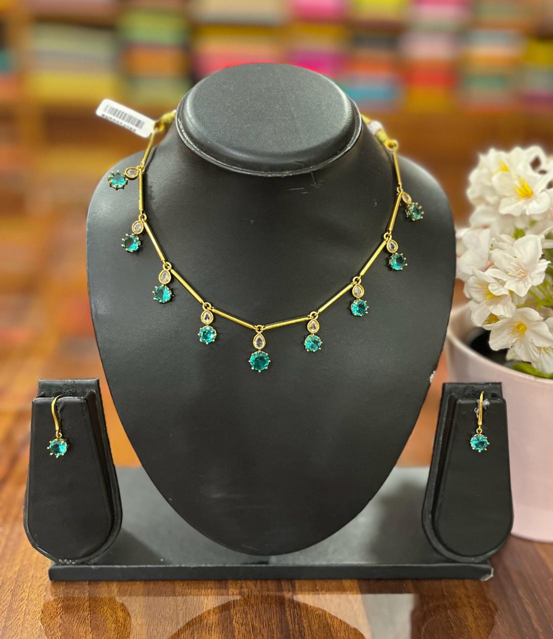 Premium AD Necklace with Earring Set