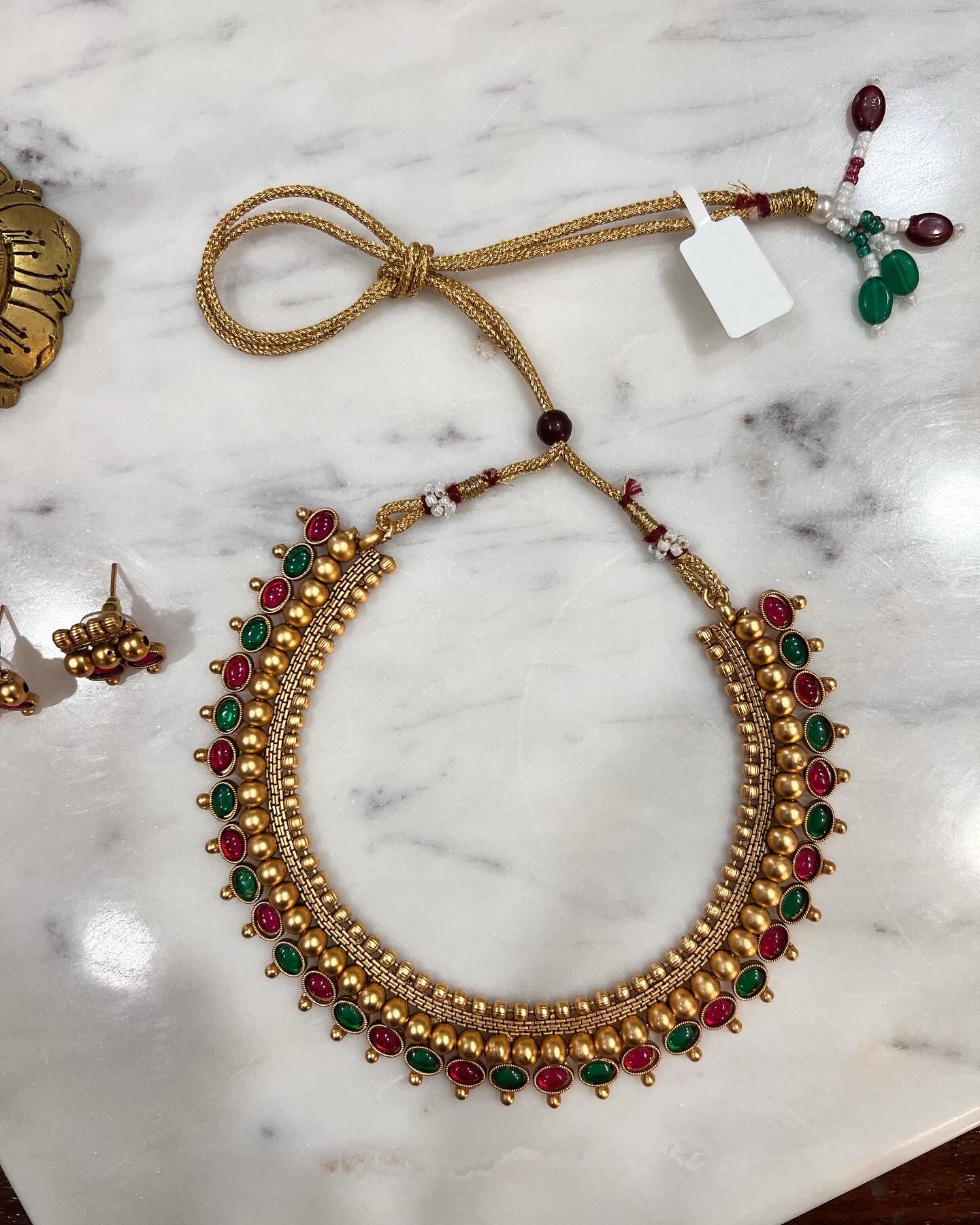 Gold Plated Necklace with Earing Set