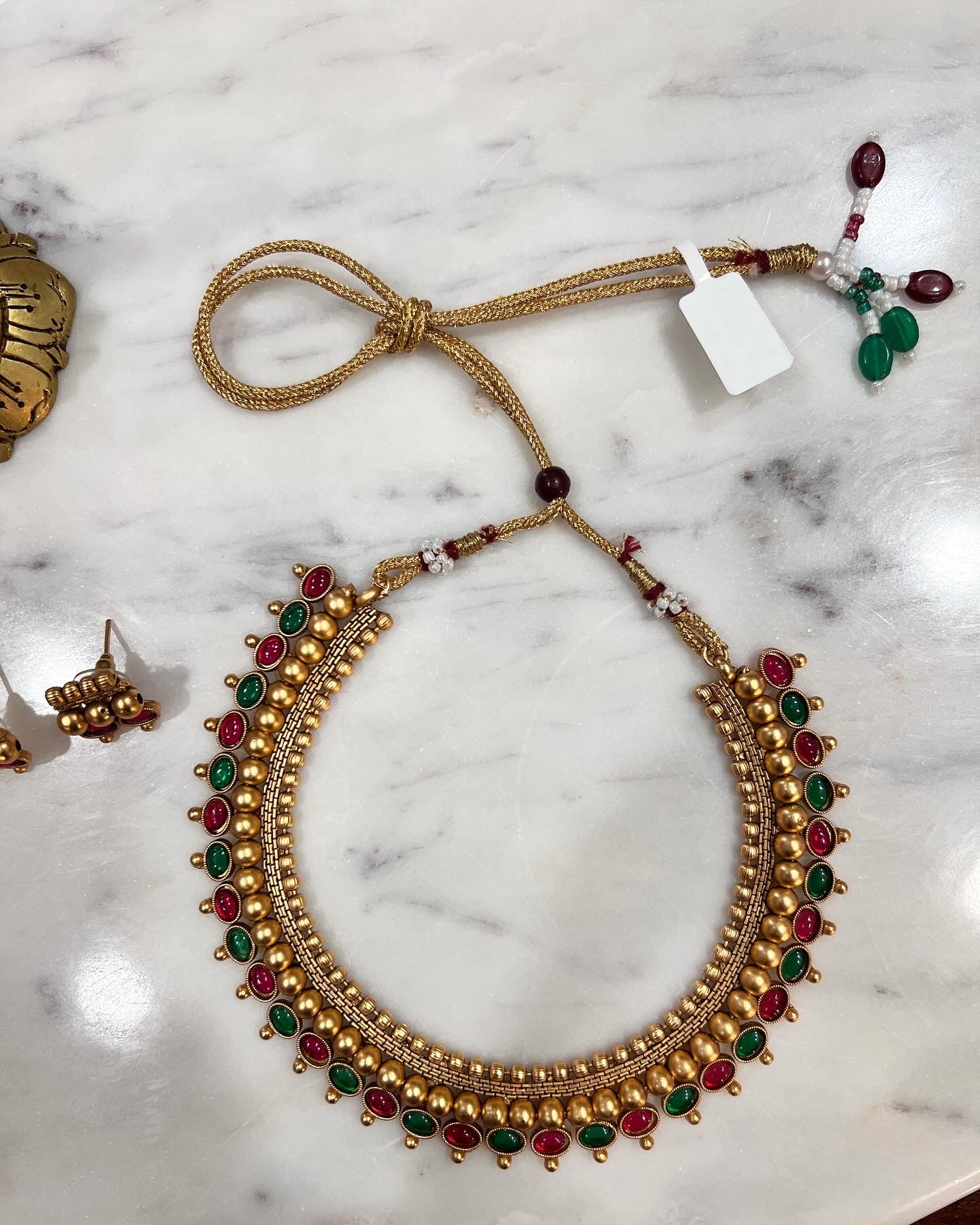 Gold Plated Necklace with Earing Set