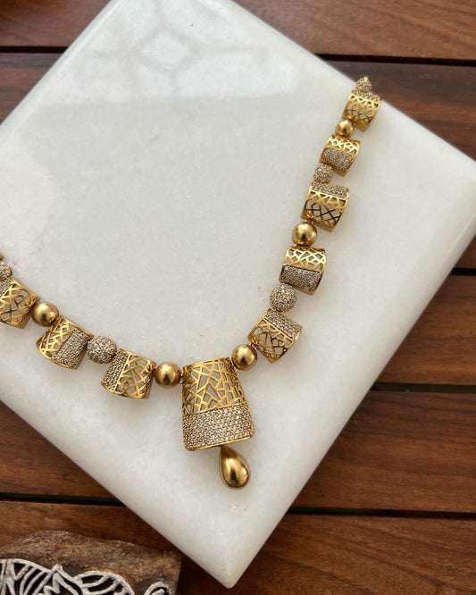 Premium Antique Gold Plated Necklace Set