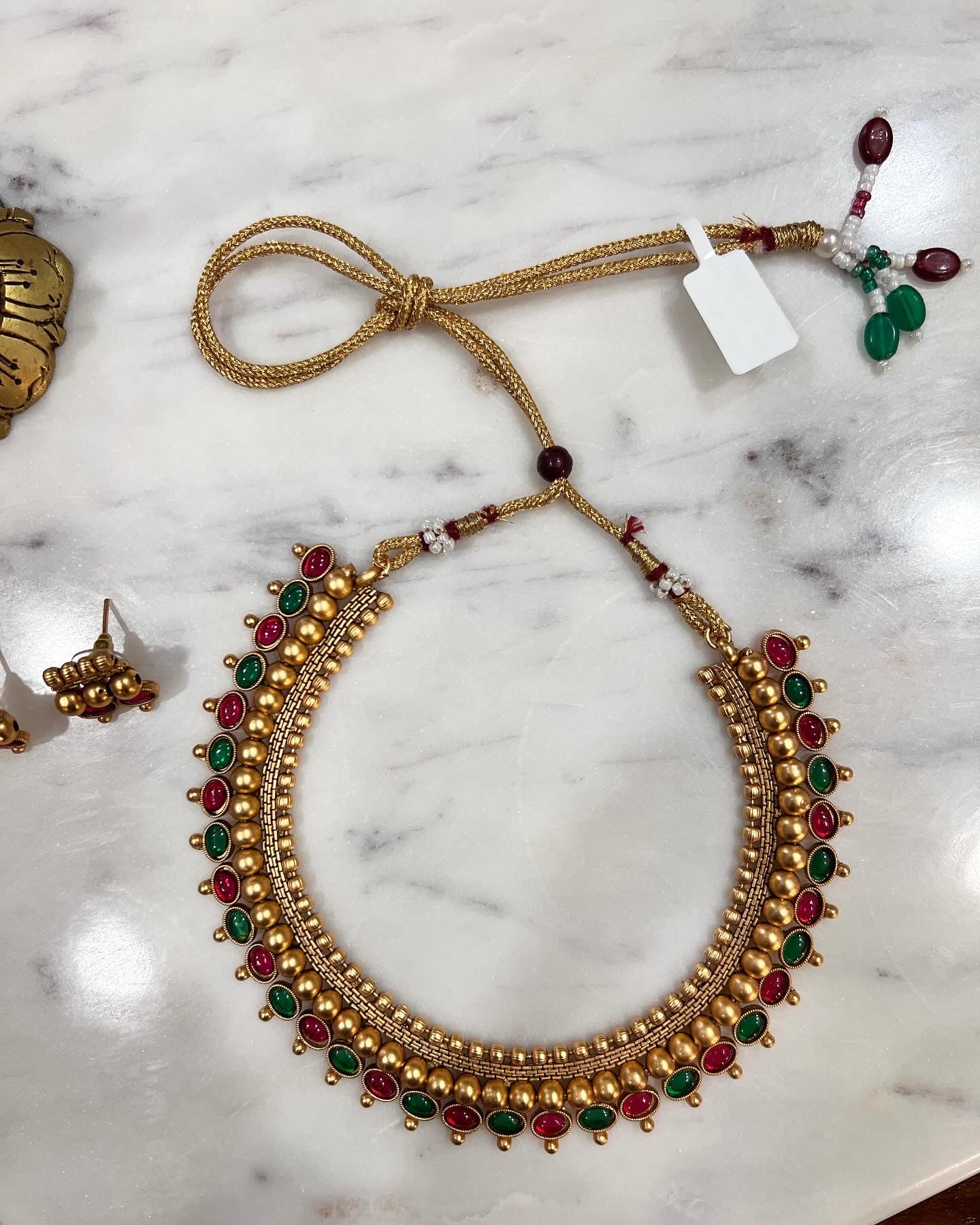 Gold Plated Necklace with Earing Set