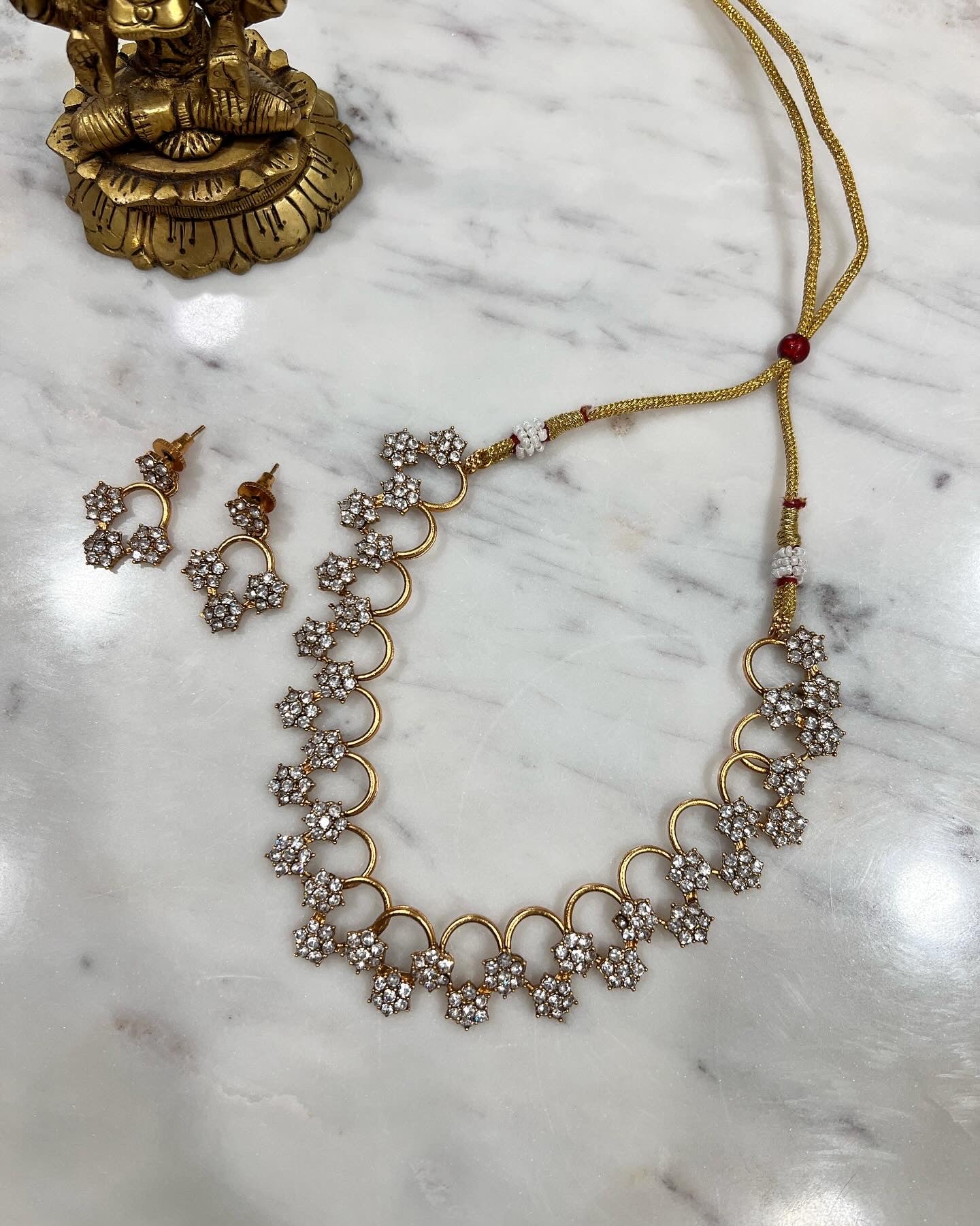 Gold Plated Necklace with Earring Set