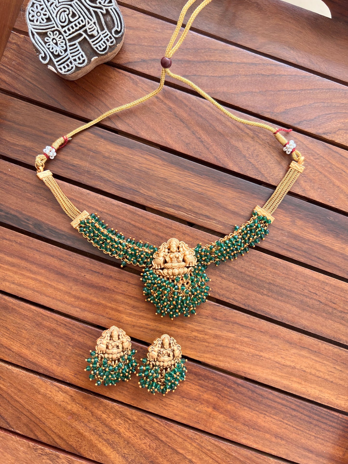 Gold Plated Necklace with Earring