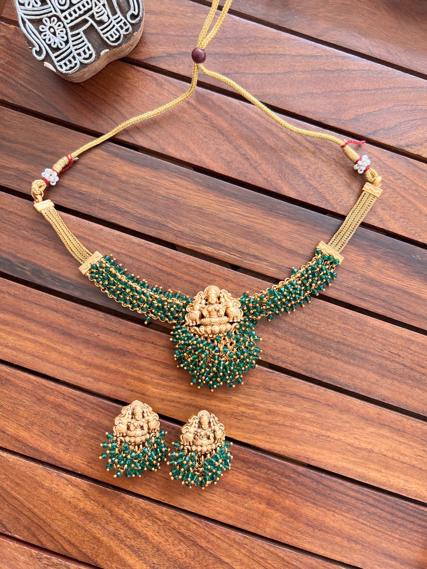 Gold Plated Necklace with Earring