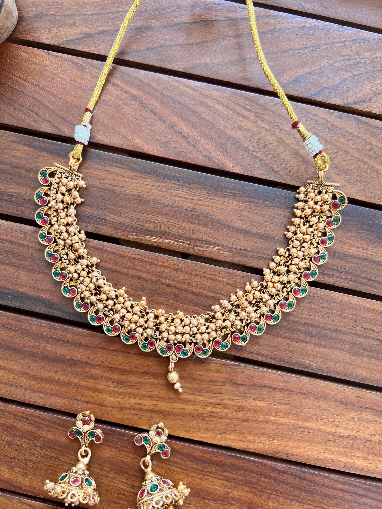 Gold Plated Necklace with Earring