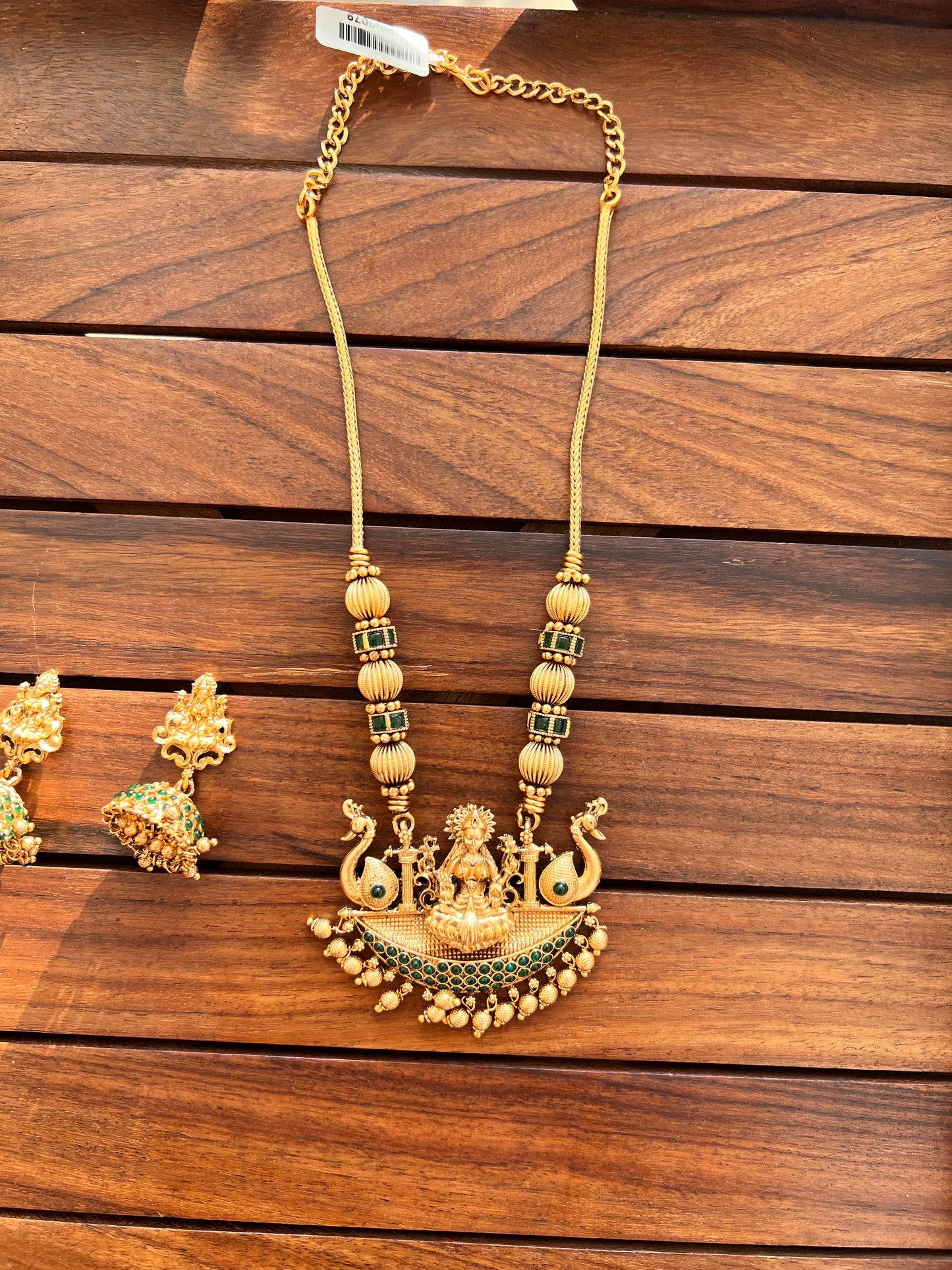 Gold Plated Temple Necklace with Earring