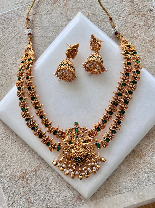 Gold Plated Necklace with Earring Set