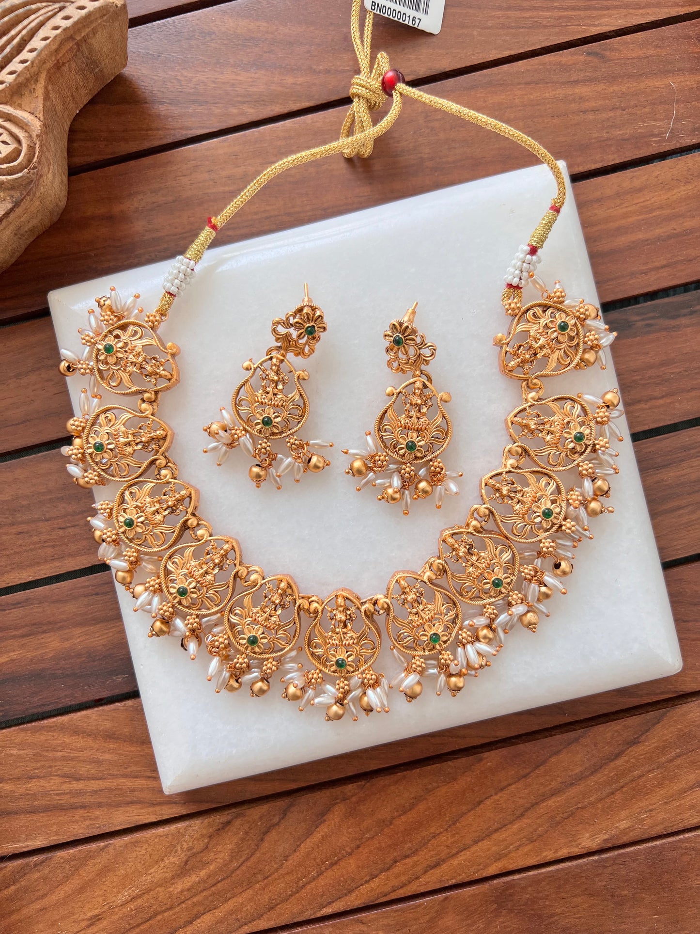 Gold Plated Necklace with Earring Set