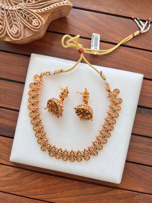 Gold Plated Necklace with Earing Set (Copy)