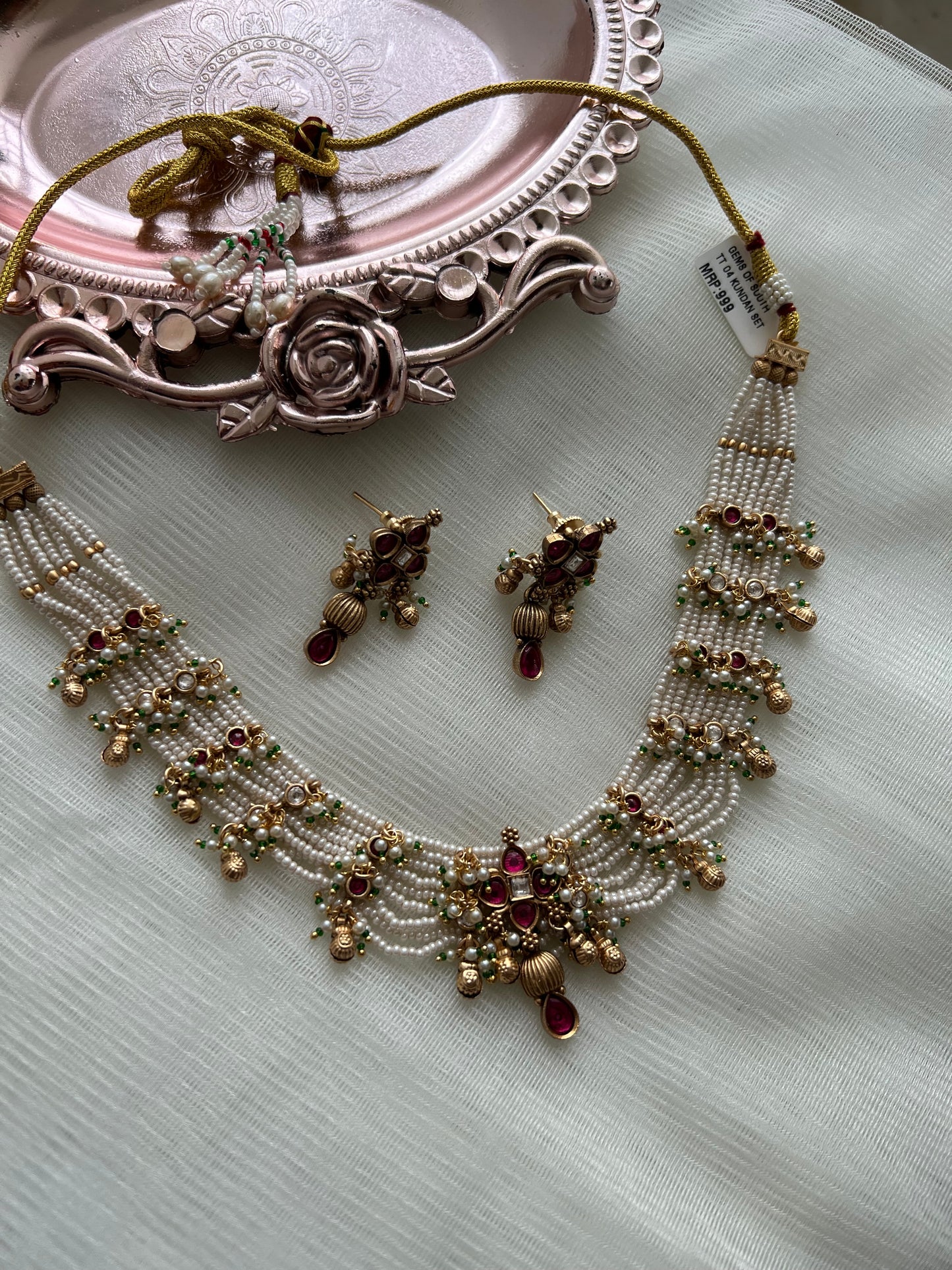 Pearl Kundan Necklace Set