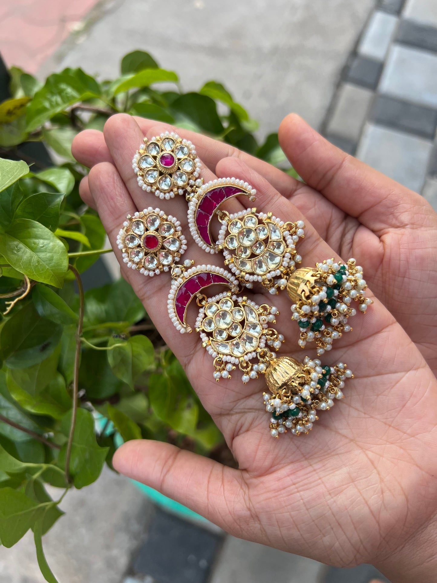 Premium kundan Polki Earrings