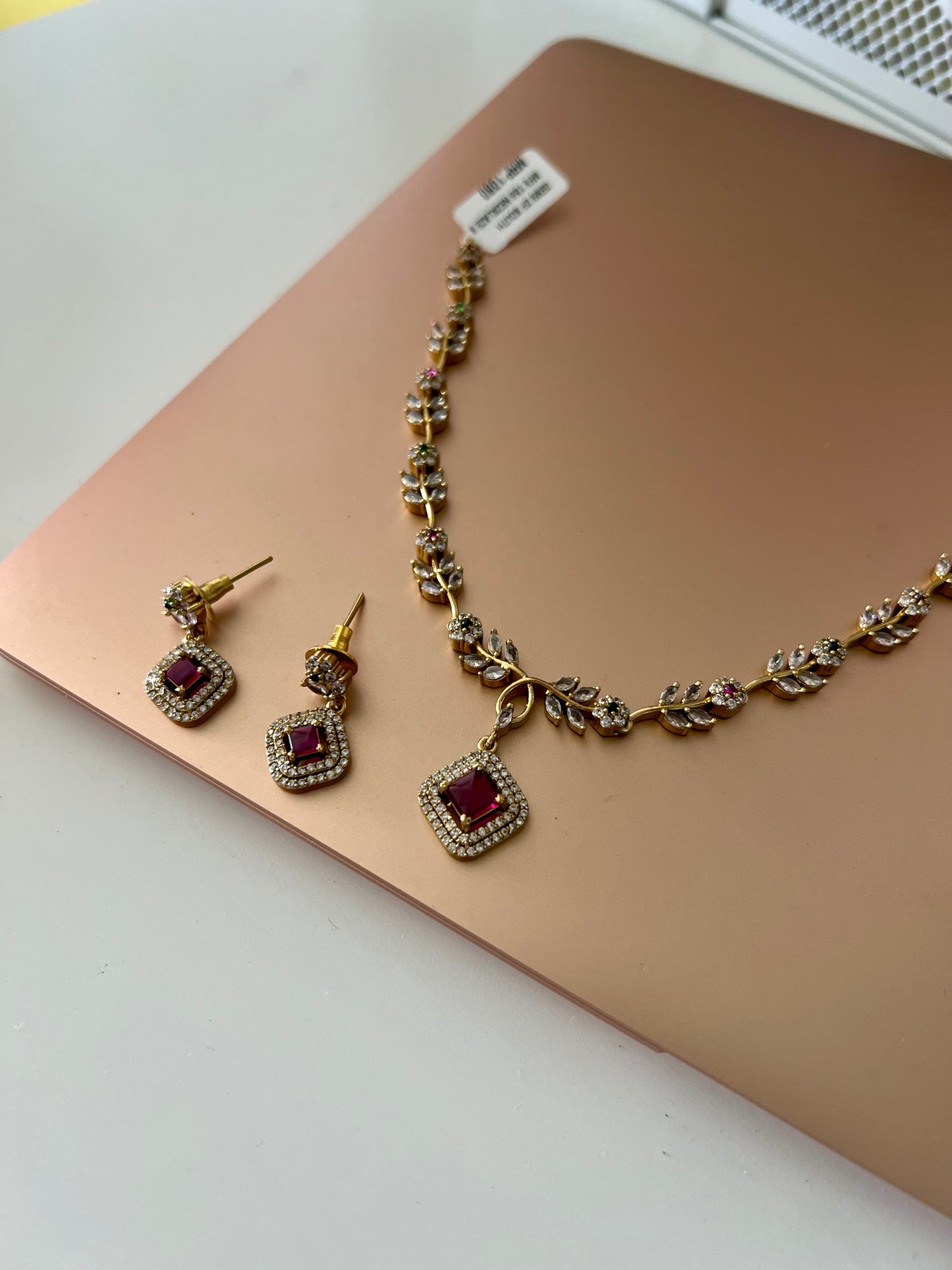 Premium  AD Necklace with Earring Set