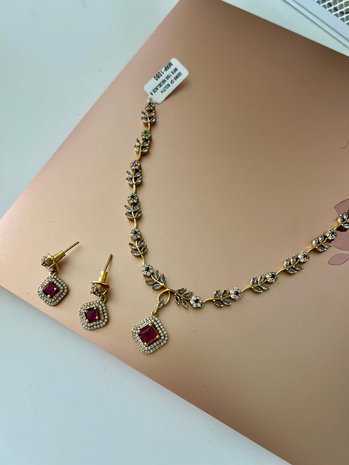 Premium  AD Necklace with Earring Set