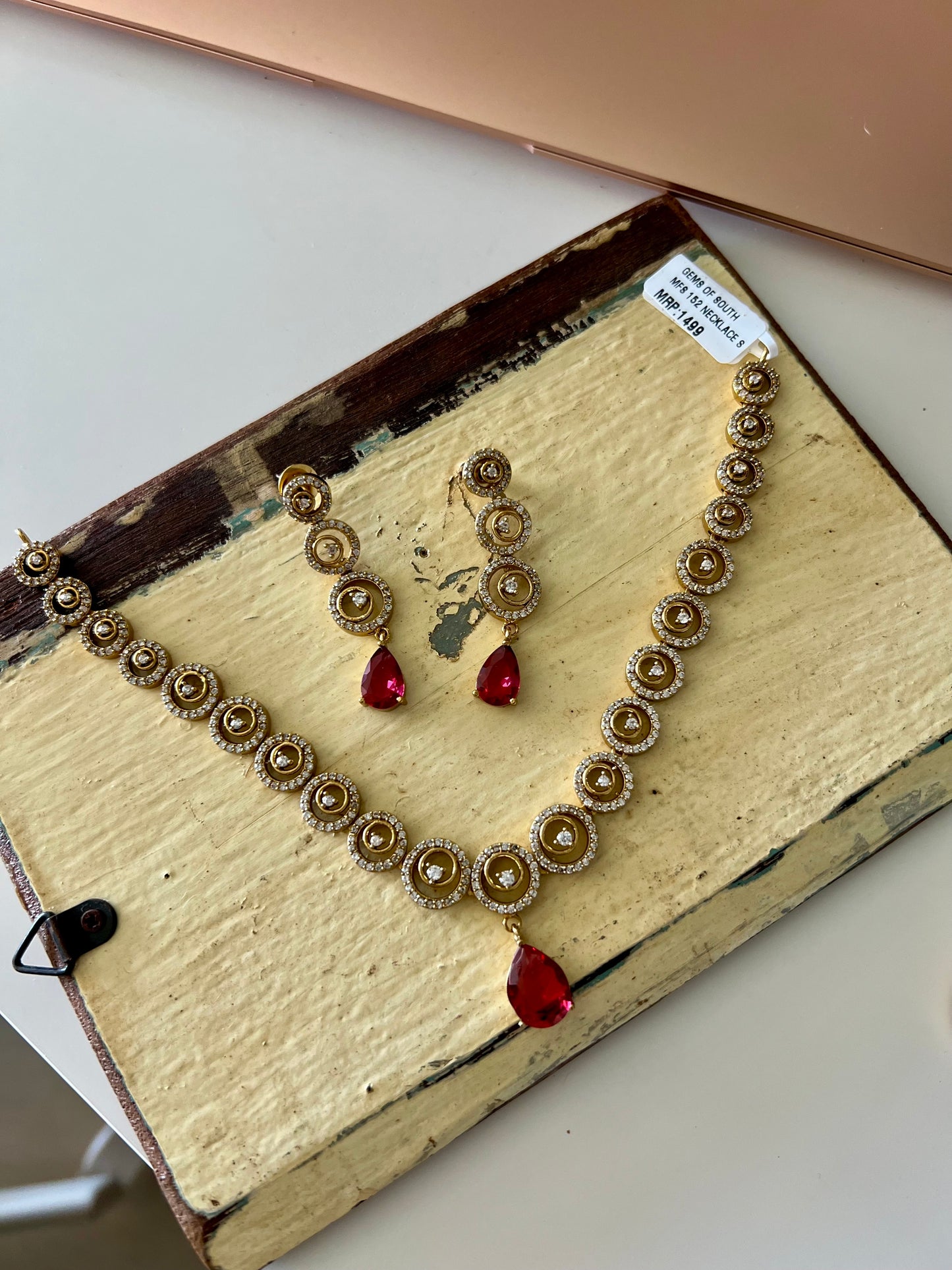 Premium AD Necklace with Earring Set