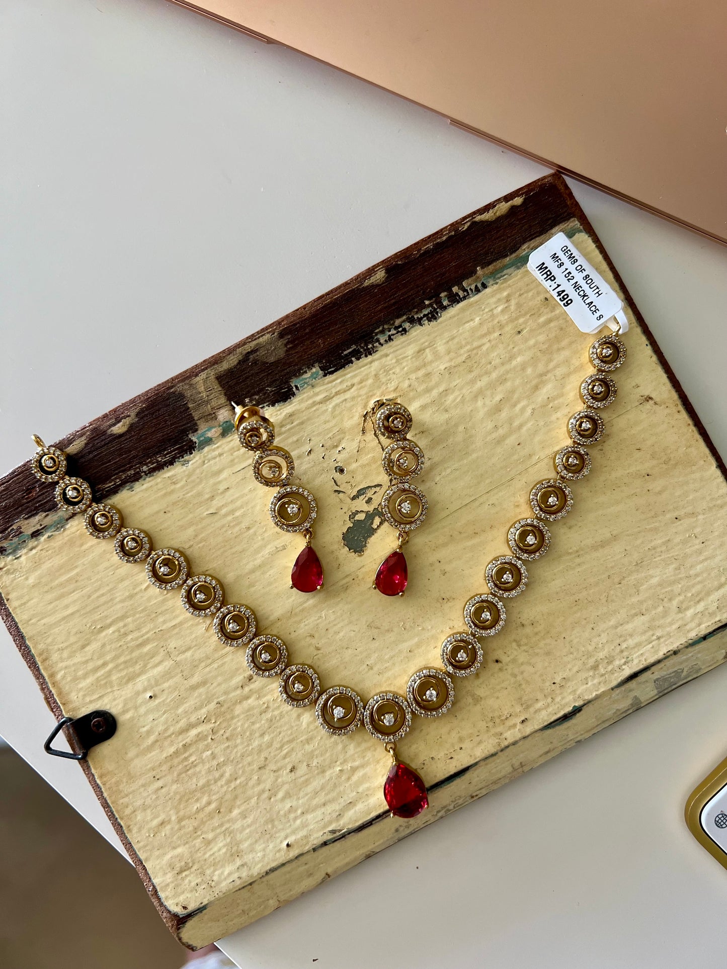 Premium AD Necklace with Earring Set