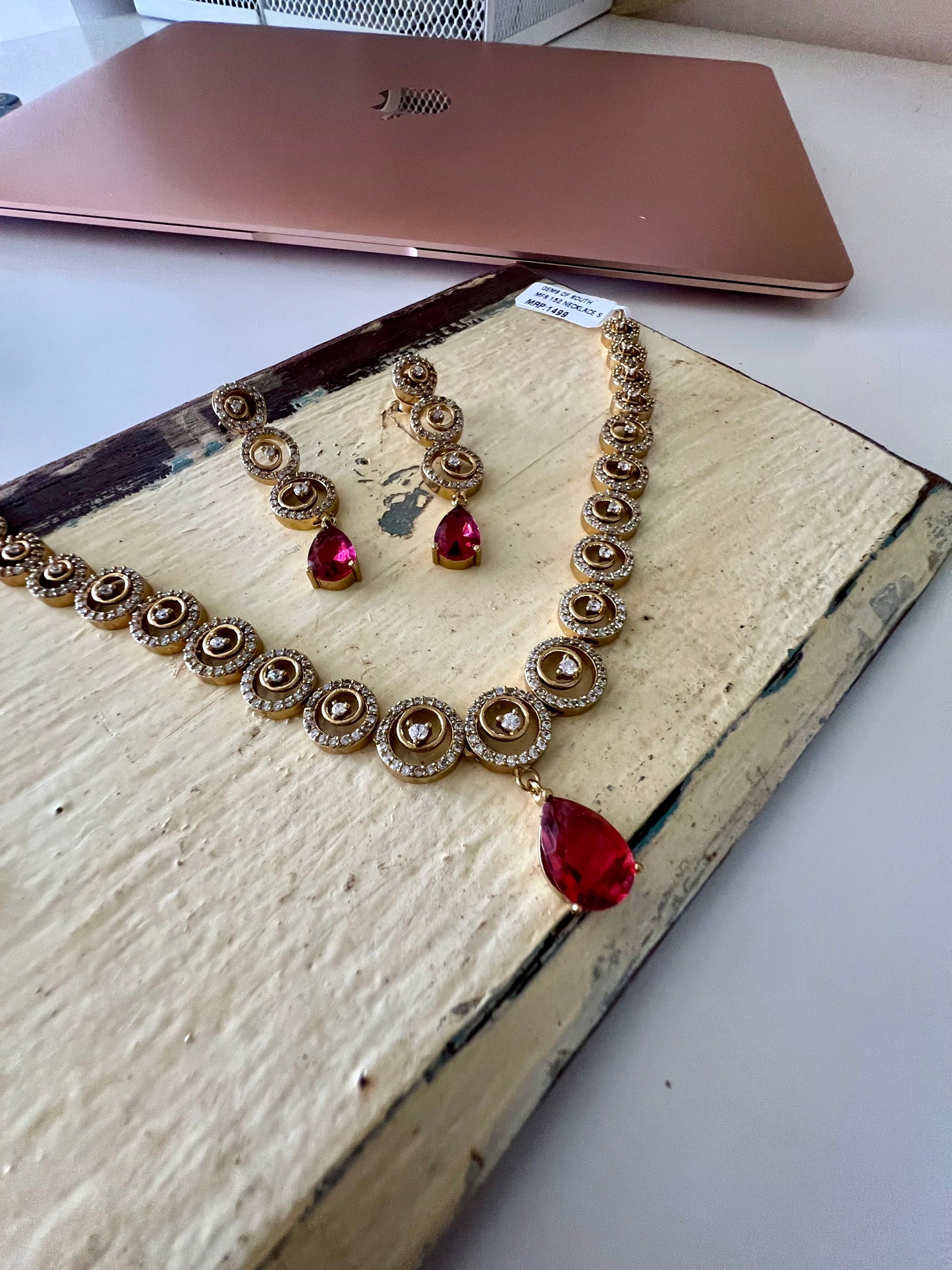 Premium AD Necklace with Earring Set