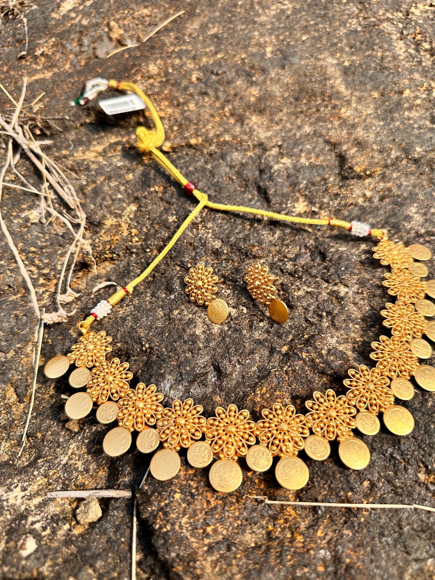 Gold Plated Necklace with Earring