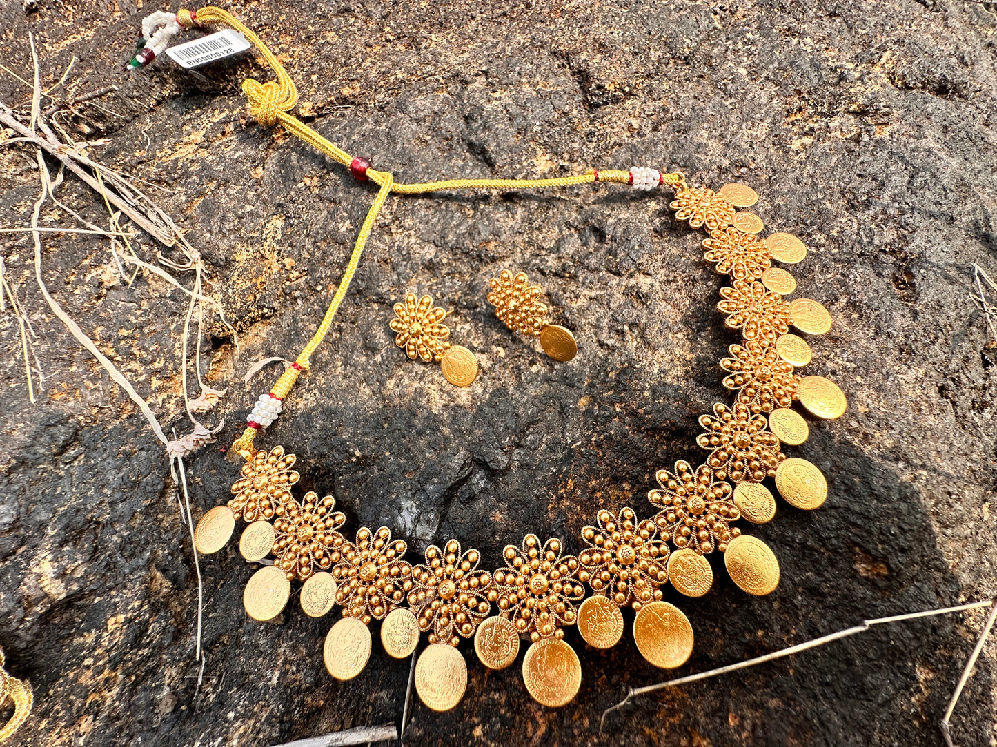 Gold Plated Necklace with Earring