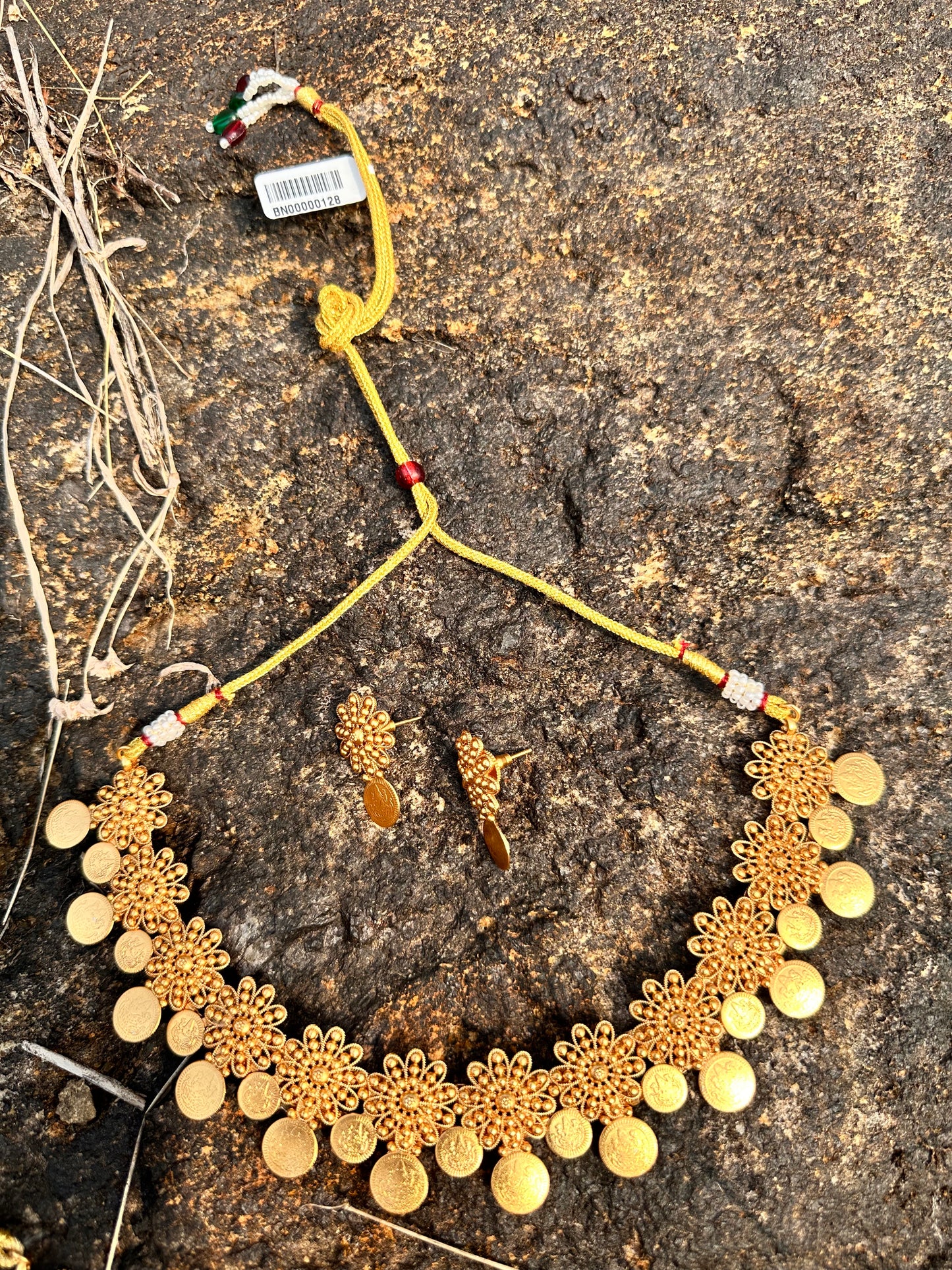 Gold Plated Necklace with Earring