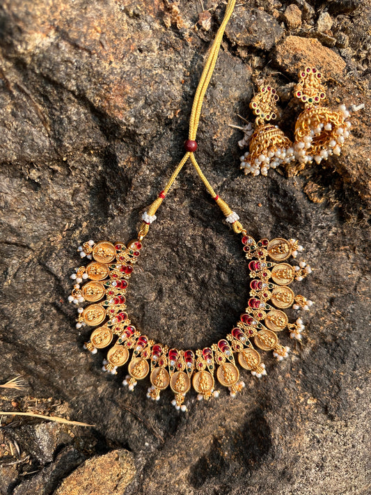 Gold Plated Necklace with Earring