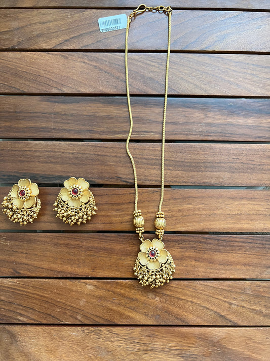 Gold Plated  Temple Necklace Set