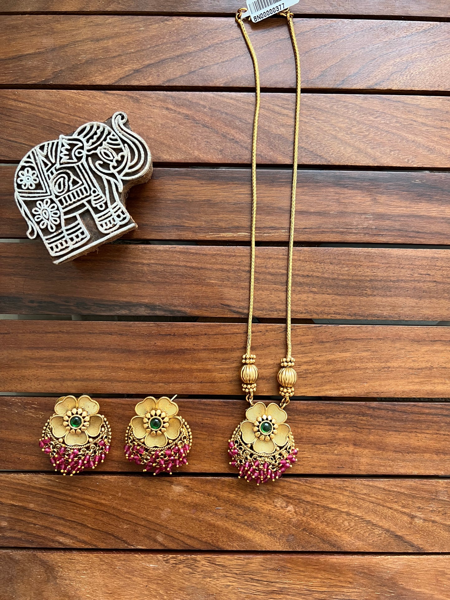 Gold Plated  Temple Necklace Set