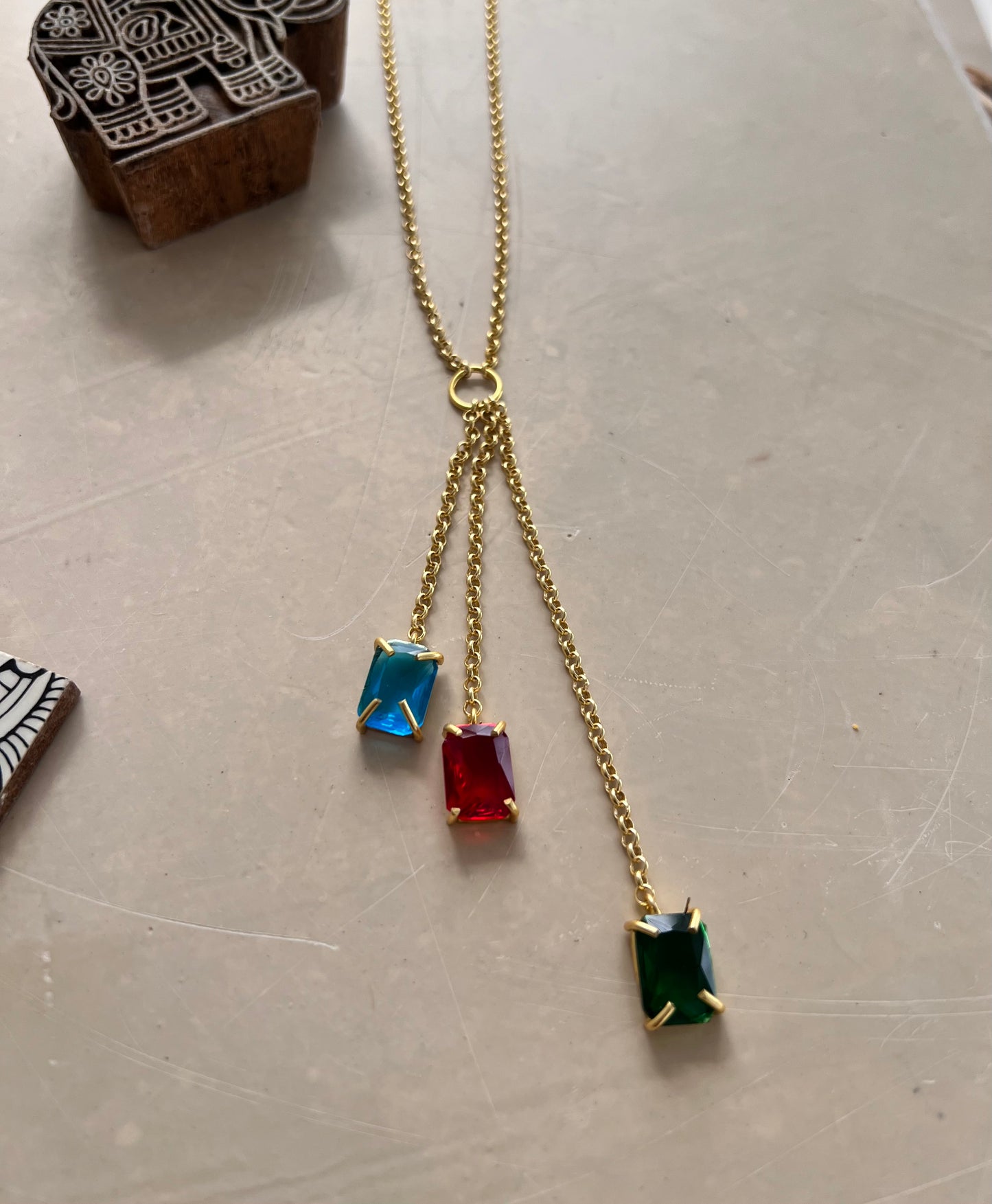 Multi Color Drop Necklace