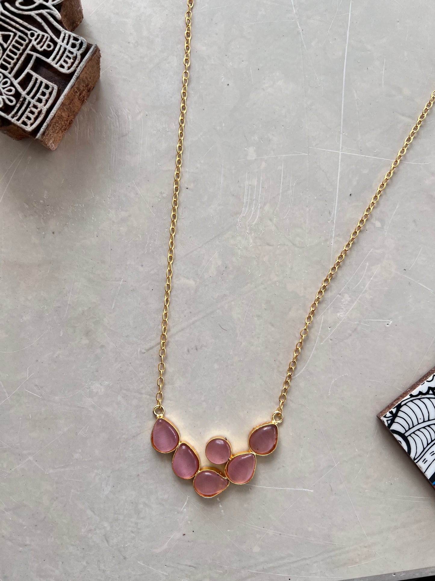 Gold Plated Stone Necklace