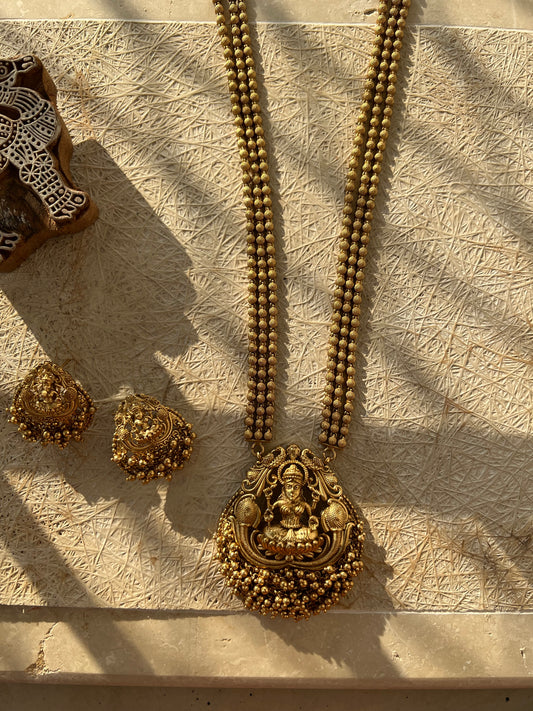 Gold Plated Temple Necklace Set