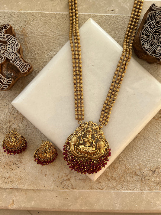 Gold Plated Long Necklace Set