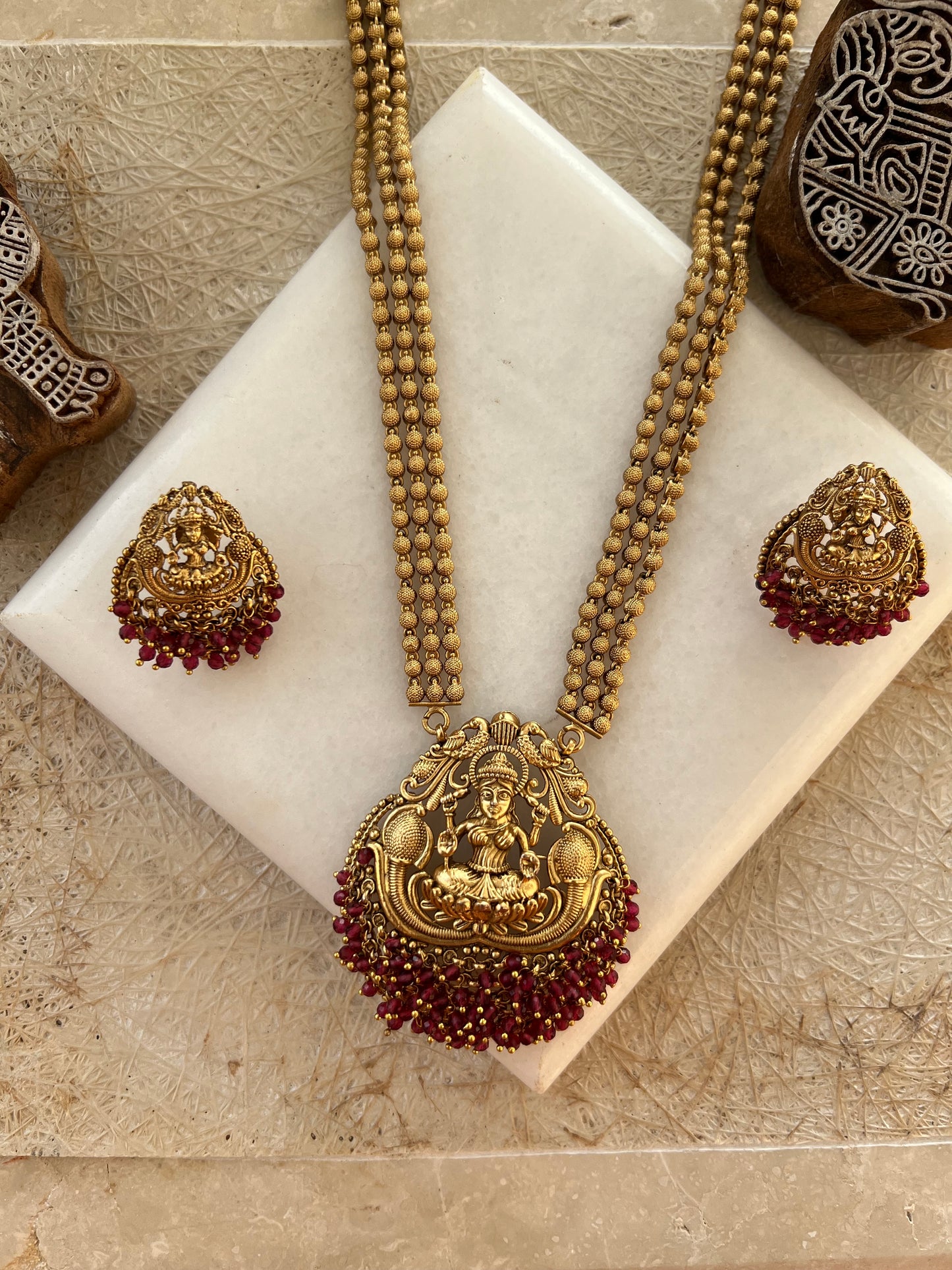 Gold Plated Long Necklace Set