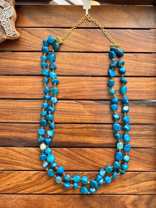 Handcrafted Semi Precious Double Layer Necklace