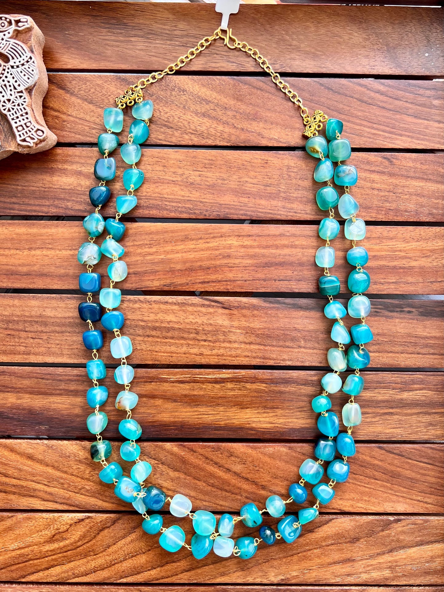 Handcrafted Semi Precious Double Layer Necklace