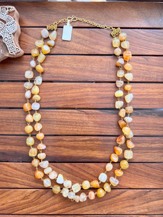 Handcrafted Semi Precious Double Layer Necklace