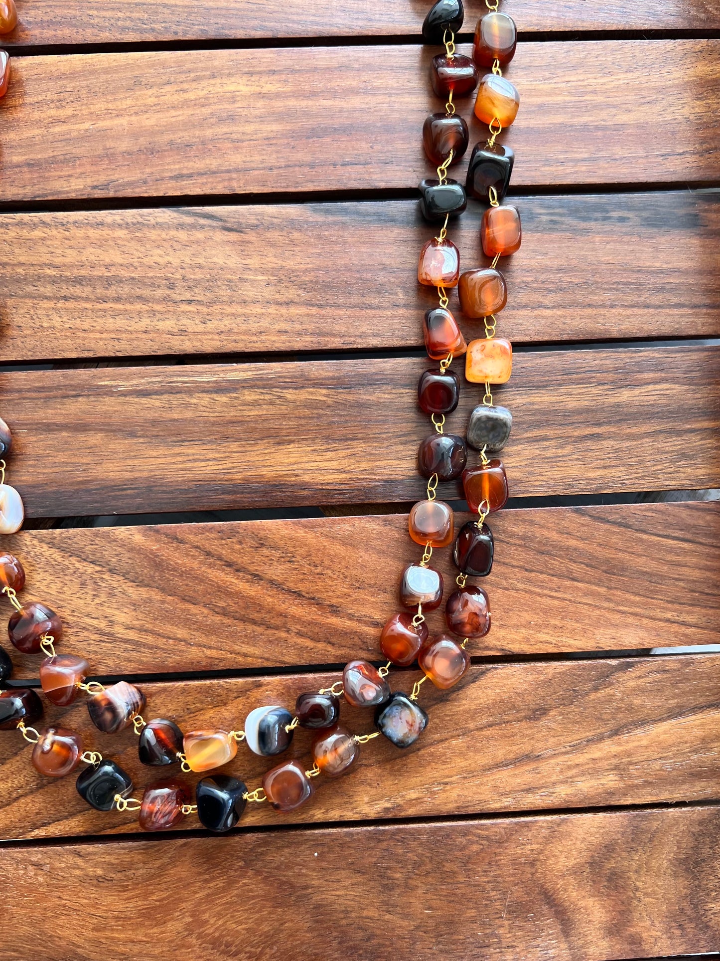 Handcrafted Semi Precious Double Layer Necklace