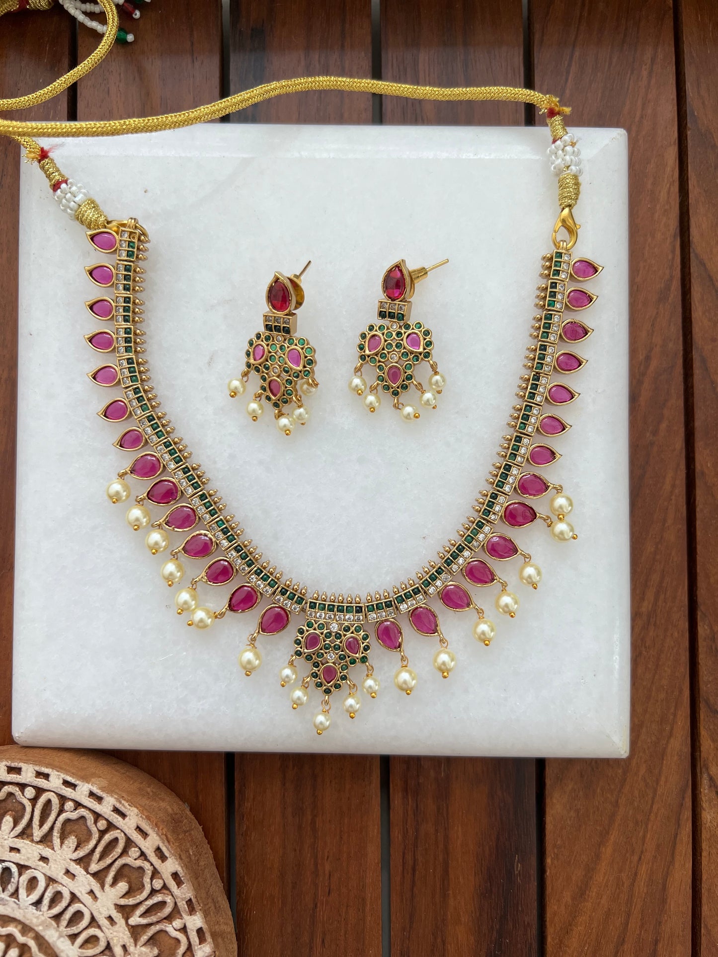 Premium Gold Plated Necklace with Earring