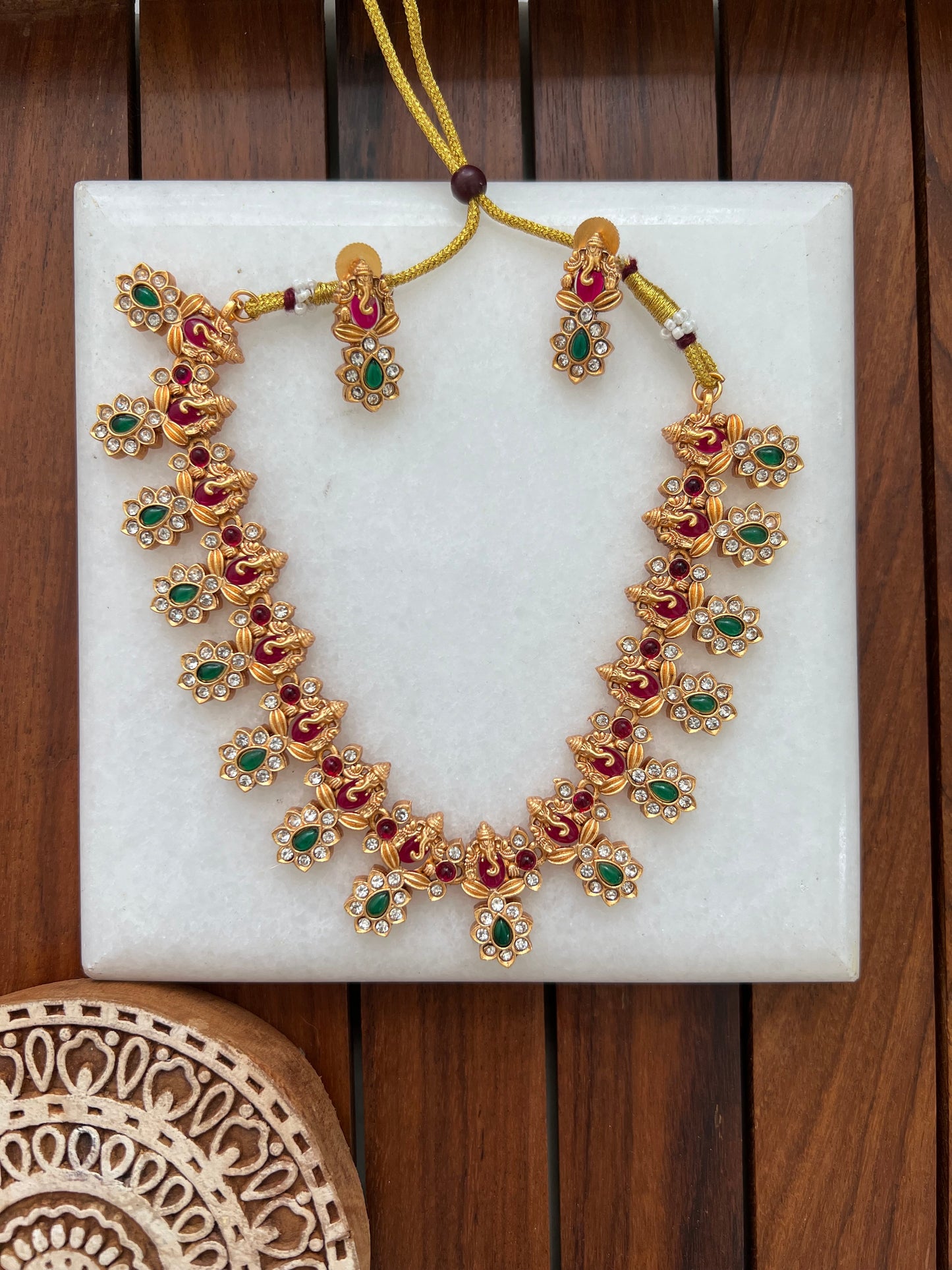 Gold Plated Necklace with Earring