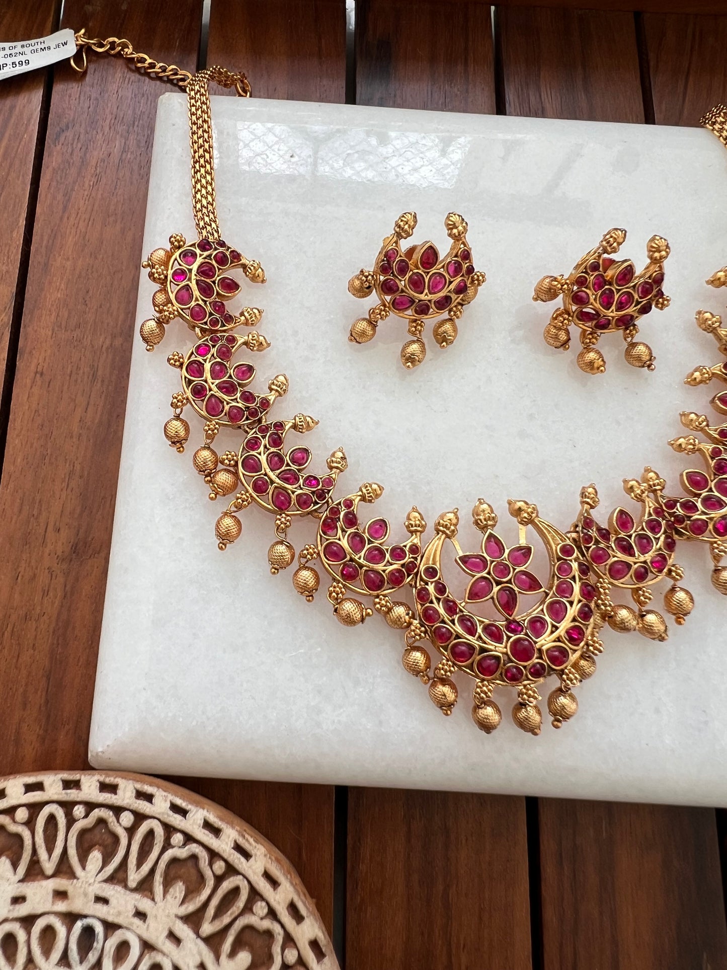 Gold Plated Necklace with Earring