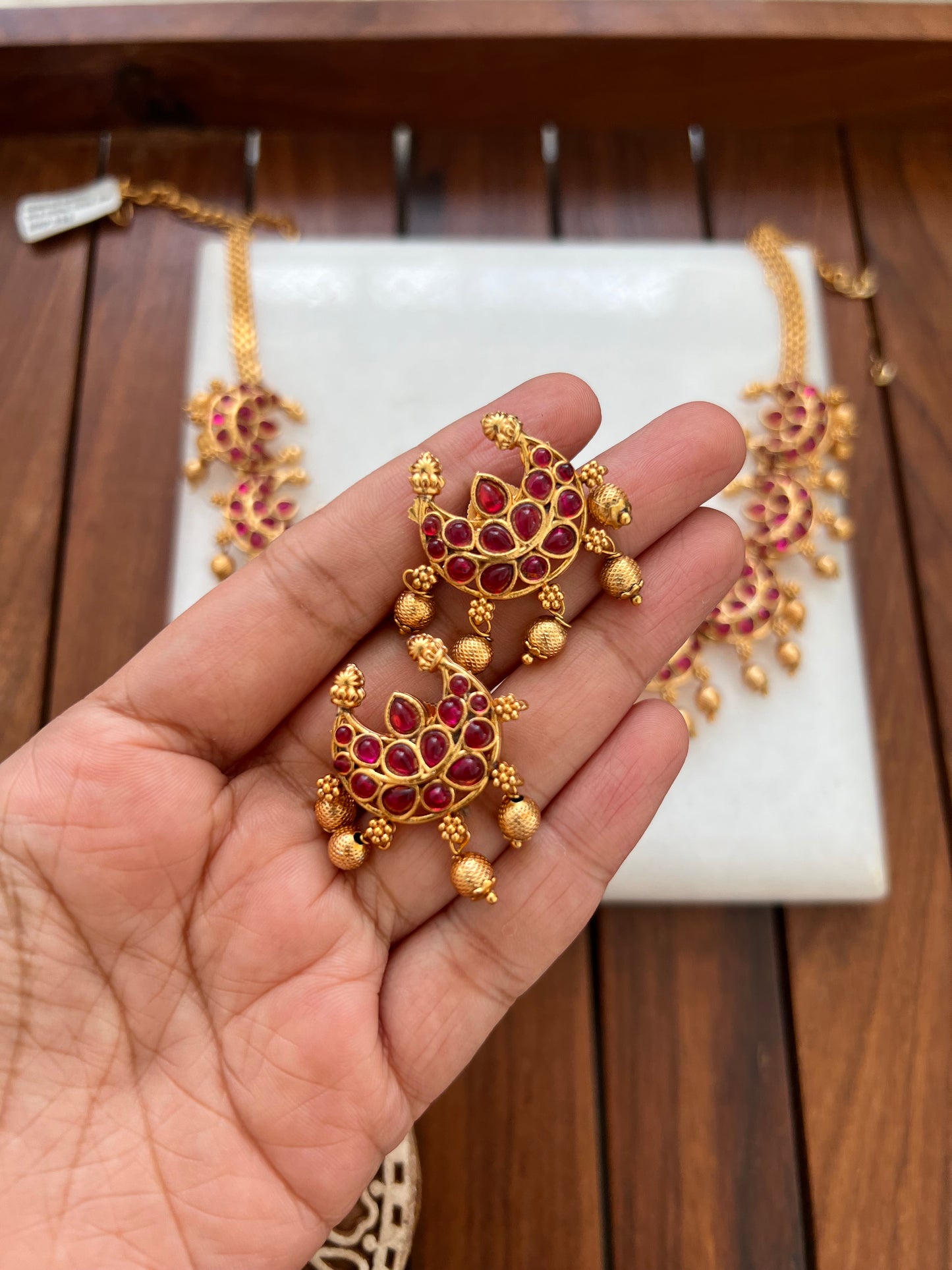 Gold Plated Necklace with Earring