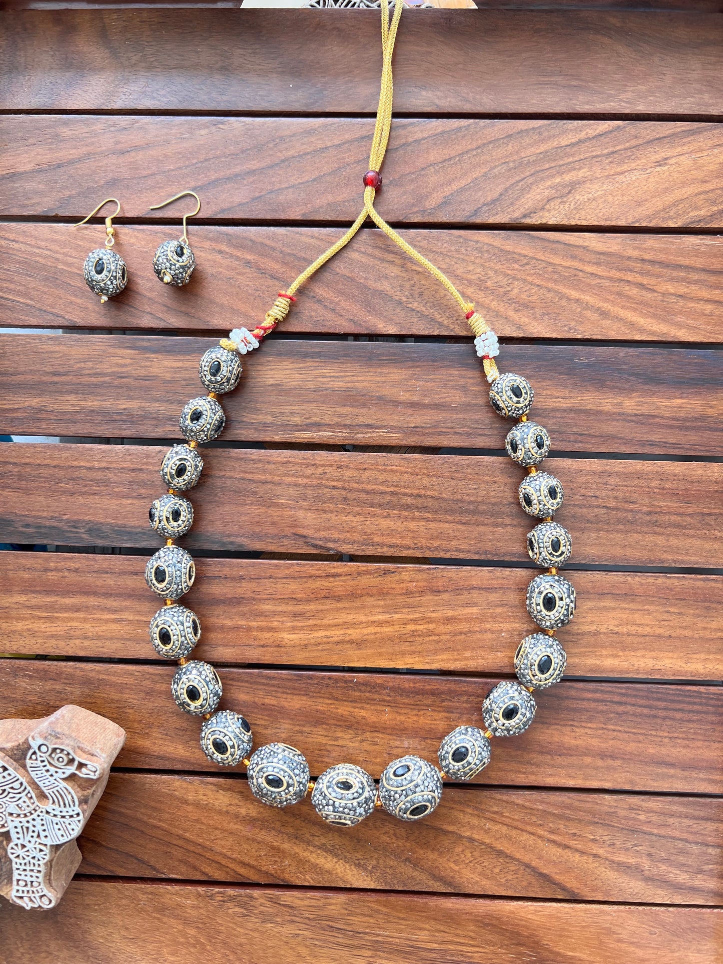 Semi Precious Necklace with Earring