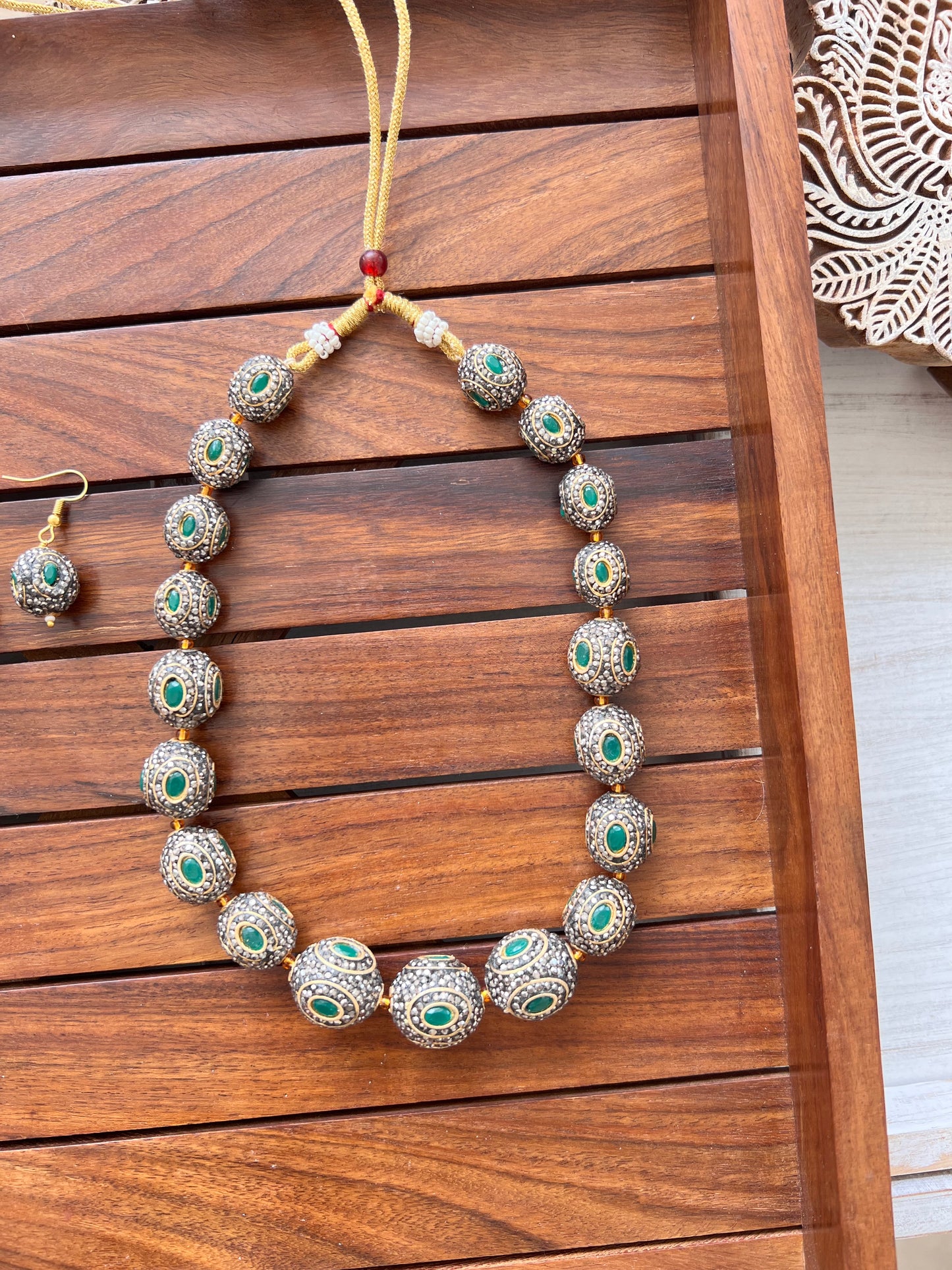 Semi Precious Necklace with Earring