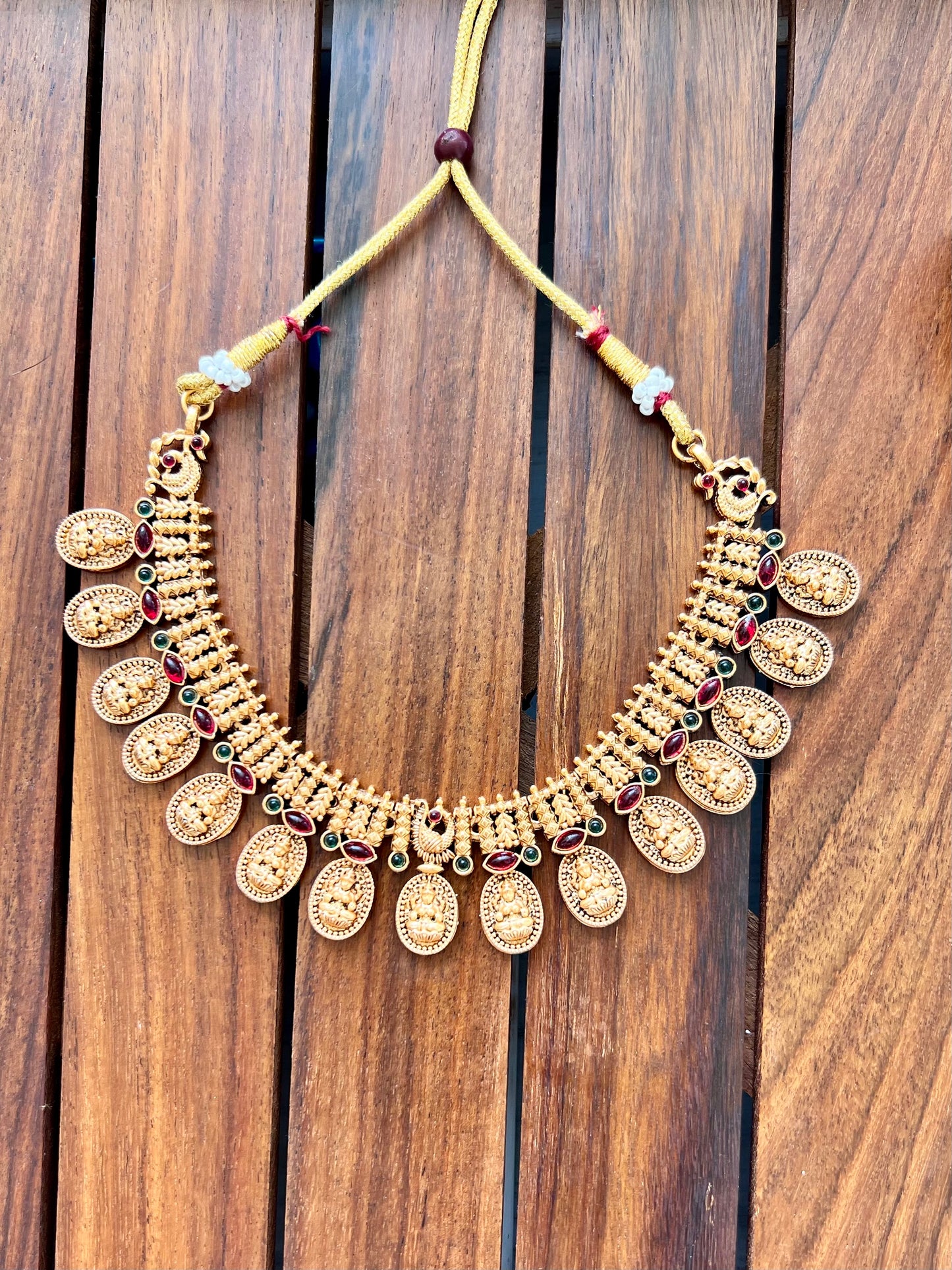 Gold Plated Metal Necklace with Earring