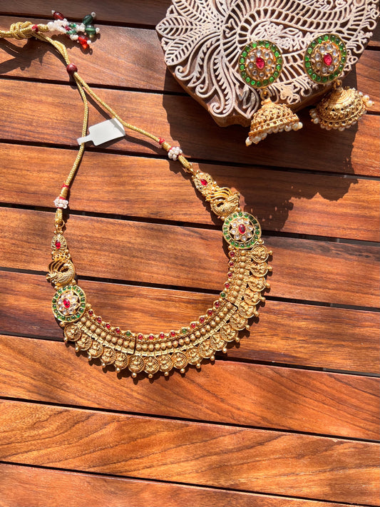 Gold Plated Necklace with Earring