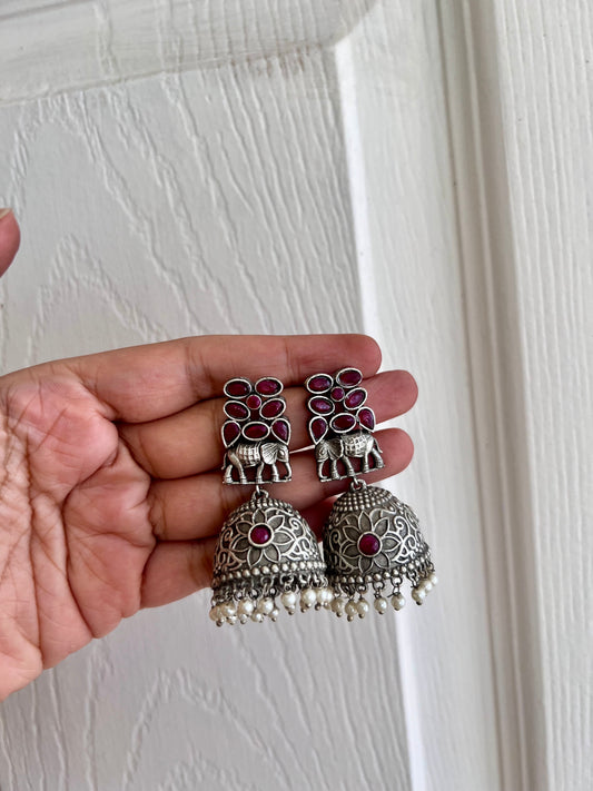 Oxidised German Silver Earring