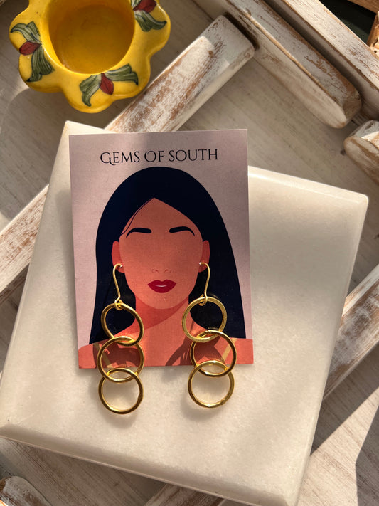 Ring Gold Plated Statement Earring
