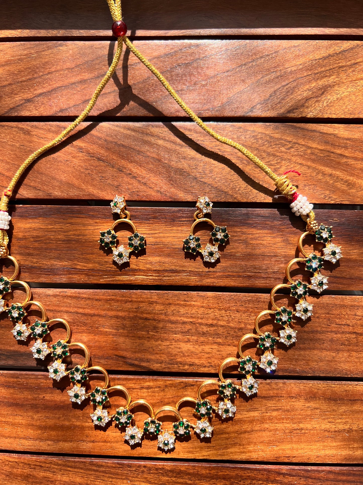 Gold Plated Necklace with Earring Set