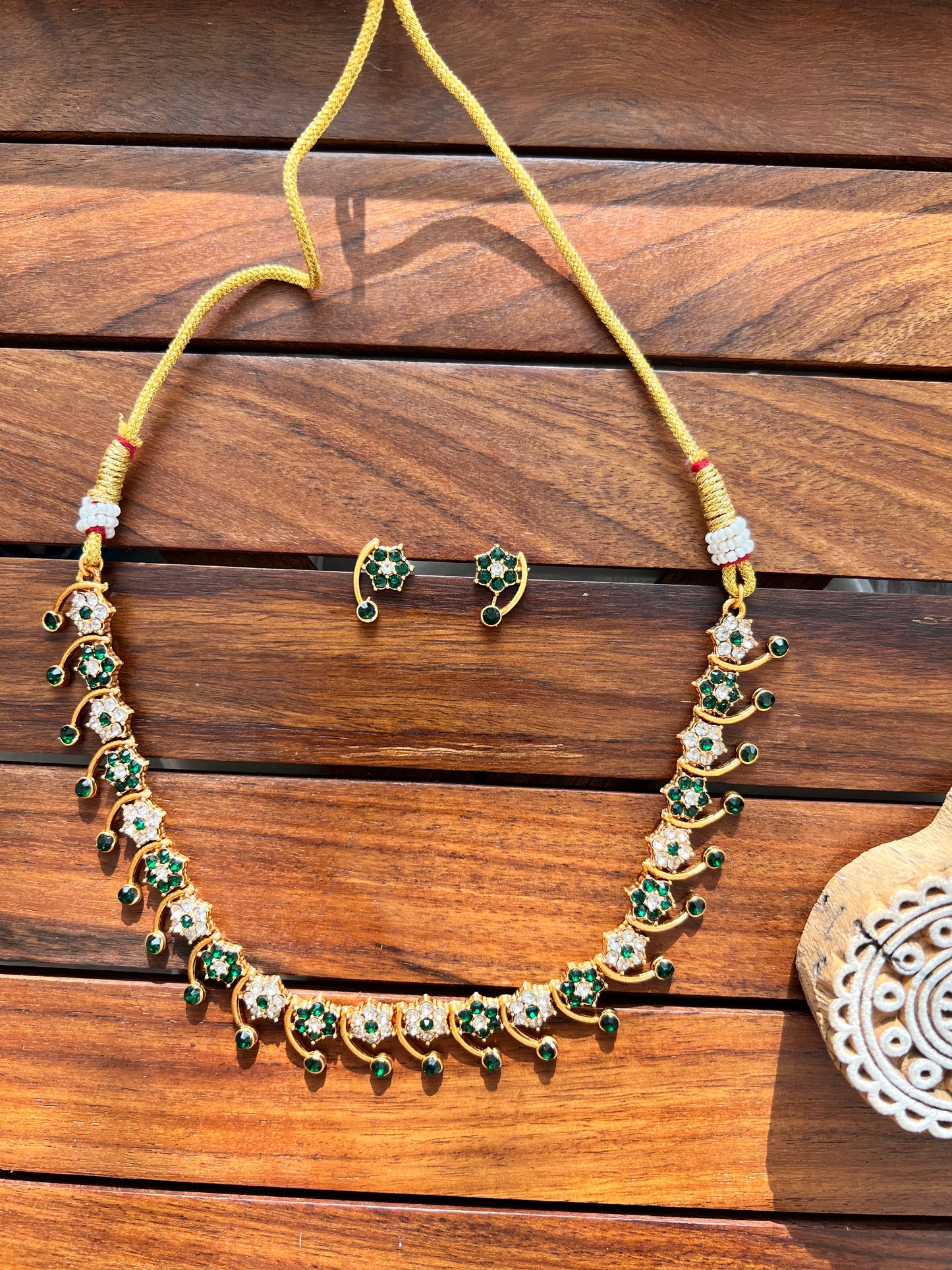 Gold Plated Necklace with Earring