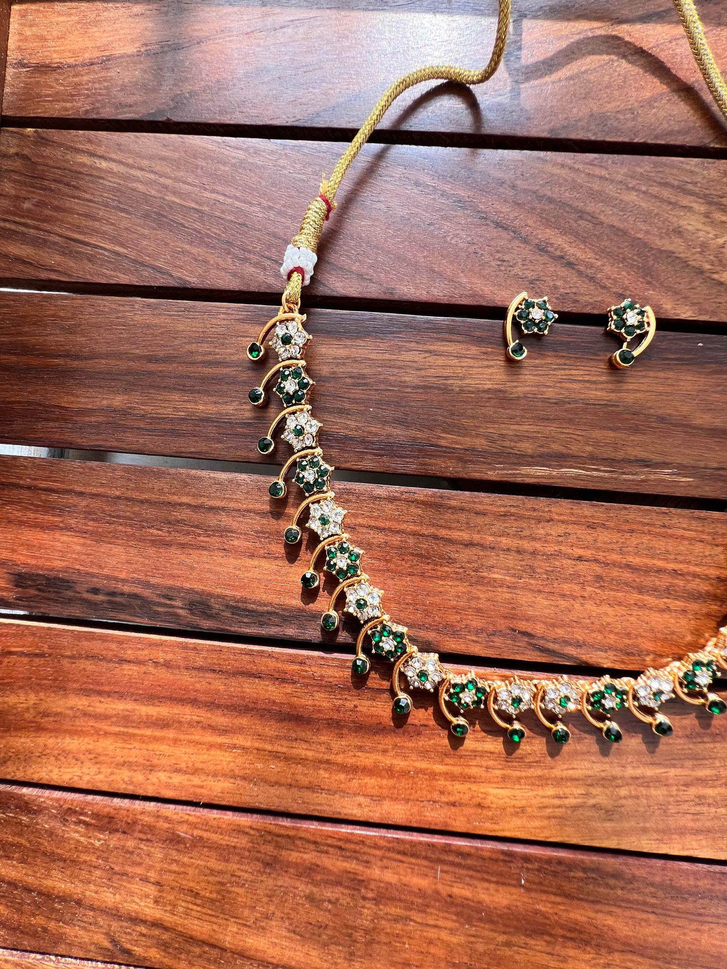 Gold Plated Necklace with Earring